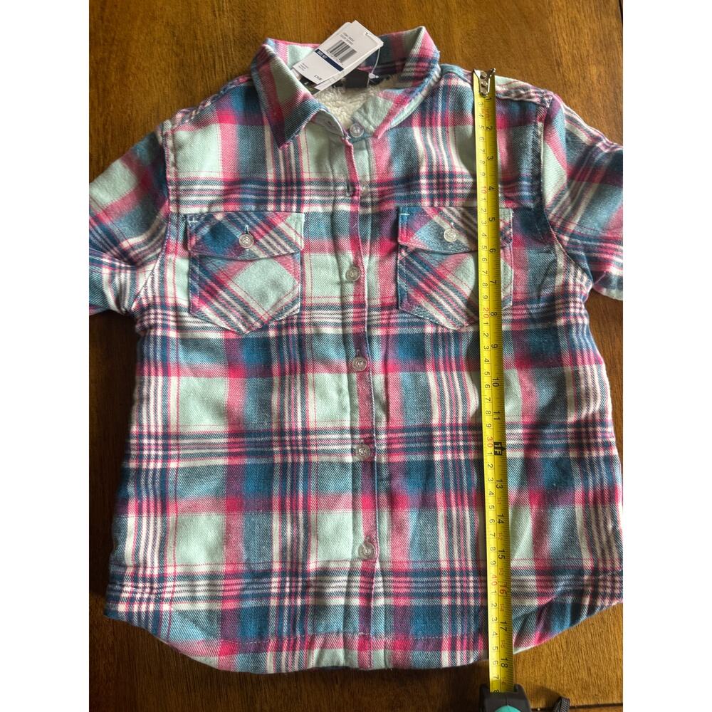 NWT Eddie Bauer Girls Plaid Sherpa Lined Shirt Jacket Size 6/7 - Picture 7 of 9